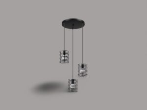Modern Industrial  3-Light Pendant Lamp – Black Metal Cage Design