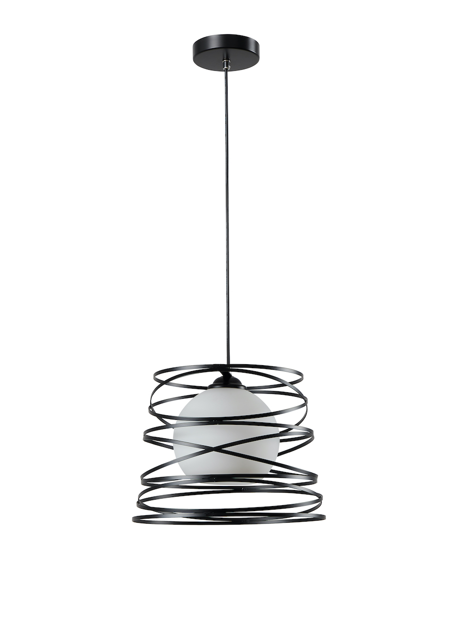 Modern Industrial 3-Light Pendant Lamp – Black Metal Cage Design - Imagen 13