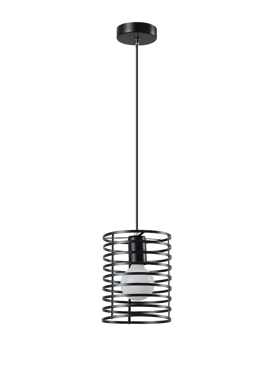 Modern Industrial 3-Light Pendant Lamp – Black Metal Cage Design - Imagen 7