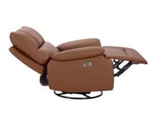 Luxury Brown Electric Recliner Chair – Swivel & Rocking Lounge Chair with USB Charging for Home or Office