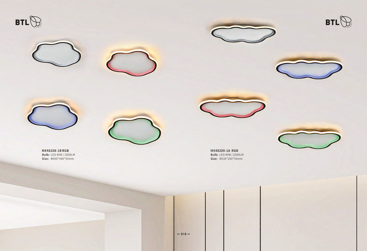 RGB LED Ceiling Light – 40W Round & Square Modern Indoor Lamp - Imagen 4