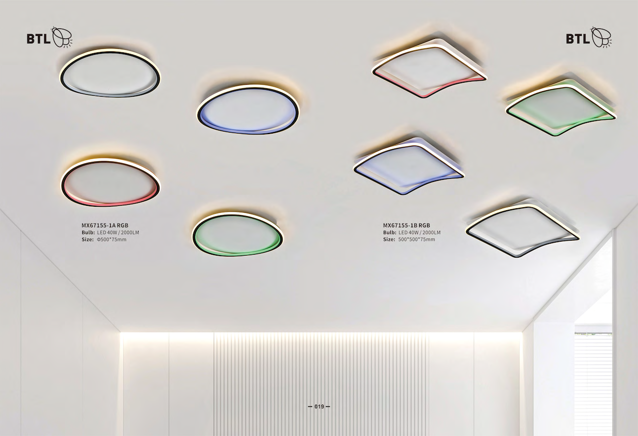 RGB LED Ceiling Light – 40W Round & Square Modern Indoor Lamp - Imagen 5