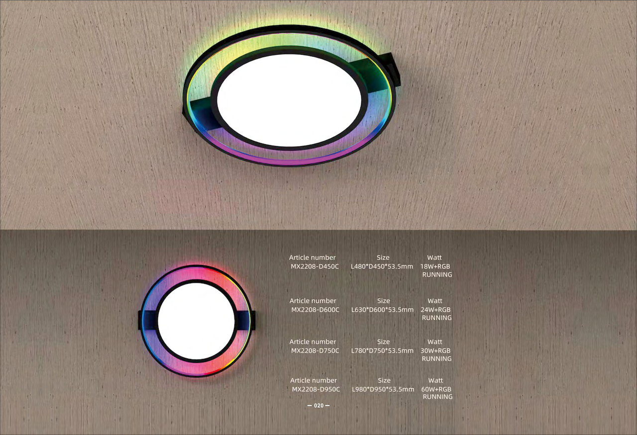 RGB LED Ceiling Light – 40W Round & Square Modern Indoor Lamp - Imagen 7