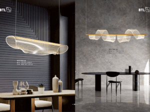 Modern Wave LED Pendant Light – Artistic Acrylic Chandelier