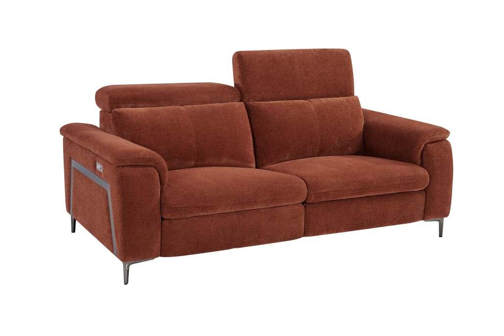 Modern Modular Reclining Sofa with Speakers – Rust Red Fabric Sectional - Imagen 2