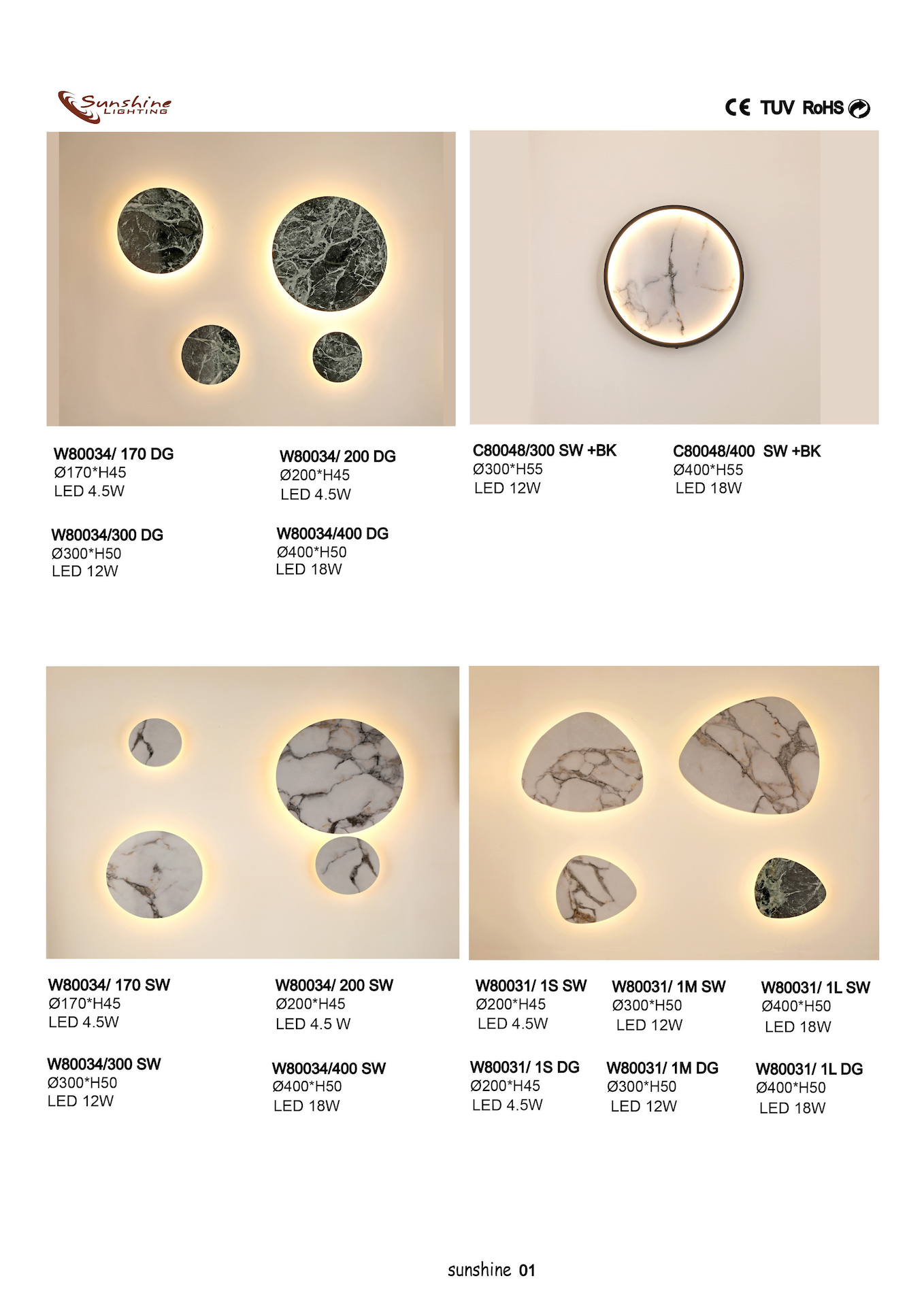Lámparas LED de mármol W80034 y C80048 - Imagen 6