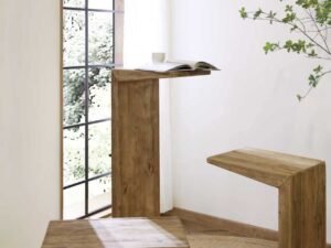 Wabi - Sabi Aesthetics | Recycled Pine Multi - Functional Furniture Set — Stackable Side Table / Stool / Shoe Rack Subheading: 100% Recycled Pine · Fusion of Industrial & Farmhouse Style · Save 30% Space